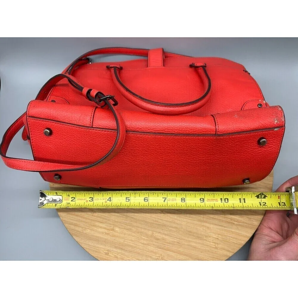 Coach Mercer Red Grain Leather Satchel 30 Purse Shoulder Hand Bag Style 37575